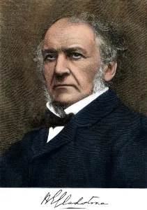 Politician Prints: Gladstone Print: Digitally Colored Woodcut Reproduction