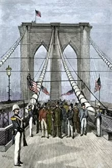 Presidents:First Ladies Collection: Brooklyn Bridge opened by President Chester Arthur