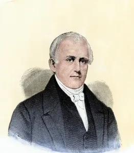 Prints of Samuel Slater, known as the Father of American Manufacturing.' Hand-colored woodcut Industrialist Prints: Samuel Slater Print: Hand-colored Woodcut