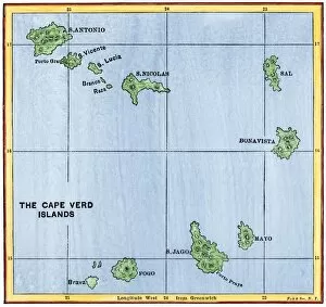 Maps Collection: Cape Verde Islands map