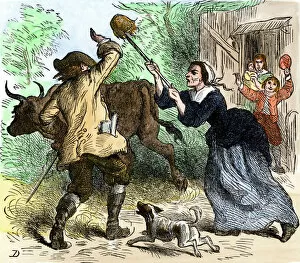 Carolina colonist refusing to pay taxes, 1700s