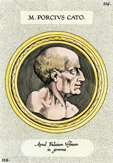 <b class=qtipBold><figcaption>Cato the Elder</figcaption></b><br>Marcus Porcius Cato, or Cato the Elder, Roman consul. Hand-colored antique print<br><em>© North Wind Picture Archives</em> Cato the Elder
