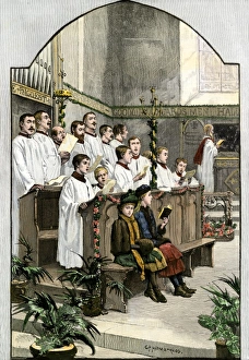 Christmas music in an Anglican church, 1880s Christmas music in an Anglican church, 1880s