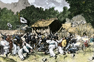 Colonial battle in French Indo-China, 1800s Colonial battle in French Indo-China, 1800s