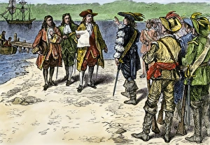 Colonial Governor Andros arriving in Connecticut, 1687 Colonial Governor Andros arriving in Connecticut, 1687