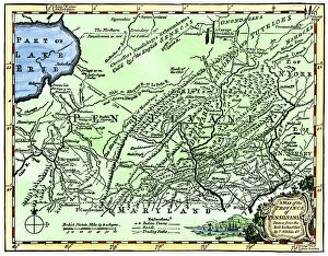 Images Dated 8th December 2011: Colonial Pennsylvania map, 1750s