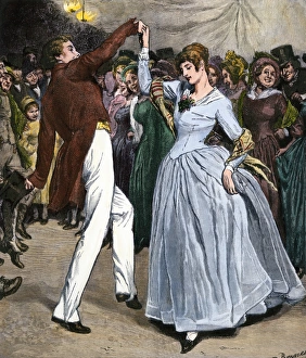 Dancing couple, early 1800s Dancing couple, early 1800s