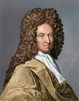 <b class=qtipBold><figcaption>Daniel Defoe</figcaption></b><br>Daniel Defoe, author of "Robinson Crusoe." Digitally colored engraving of a portrait<br><em>© North Wind Picture Archives</em> Daniel Defoe