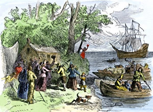 Dutch settlers arriving in New Amsterdam Dutch settlers arriving in New Amsterdam