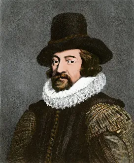 <b class=qtipBold><figcaption>Francis Bacon</figcaption></b><br>Portrait of English scholar Francis Bacon. Hand-colored engraving of a painting by Honbraken, 1738<br><em>© North Wind Picture Archives</em> Francis Bacon