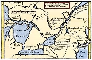 Lake Ontario Gallery: French map of the Great Lakes, 1703