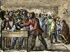 Gamblers at the end of the Santa Fe Trail, 1800s Gamblers at the end of the Santa Fe Trail, 1800s