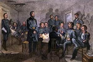Civil War Collection: General Meades council of war at Gettysburg