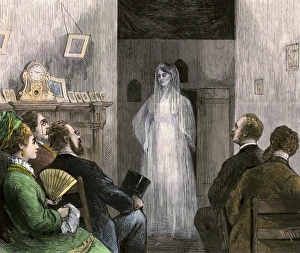 Ghost of Annie Morgan appearing before a seance, 1870s Ghost of Annie Morgan appearing before a seance, 1870s