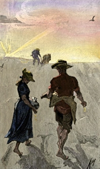 Homesteaders planting corn on the prairie Homesteaders planting corn on the prairie