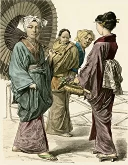 Japanese ladies in traditional clothing