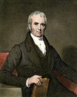 <b class=qtipBold><figcaption>John Marshall</figcaption></b><br>Chief Justice John Marshall. Hand-colored engraving of a 19th-century portrait<br><em>© North Wind Picture Archives</em> John Marshall