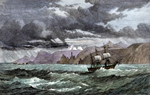 Kerguelen Islands visited by a British ship, 1870s Kerguelen Islands visited by a British ship, 1870s
