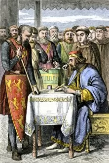 King John endors ing the Magna Carta, 1215