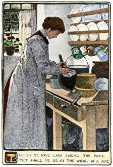 Kitchen chores, about 1900 Kitchen chores, about 1900