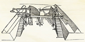 Leonardo da Vinci drawing of a canal dredge Leonardo da Vinci drawing of a canal dredge