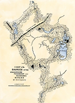 Maine map used in Arnolds invasion of Quebec, 1775 Maine map used in Arnolds invasion of Quebec, 1775