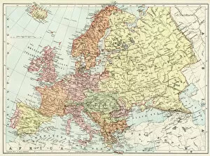 Russia Gallery: Map of Europe, 1870s
