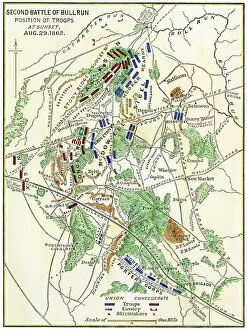 Civil War Collection: Map of the Second Battle of Bull Run, 1862