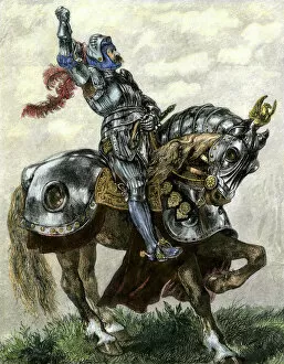 Armour Gallery: Medieval knight on horseback