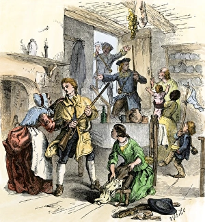 Minutemen hearing of the Battle of Lexington, 1775 Minutemen hearing of the Battle of Lexington, 1775