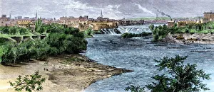 Mississippi River and the city of Minneapolis, 1870s Mississippi River and the city of Minneapolis, 1870s