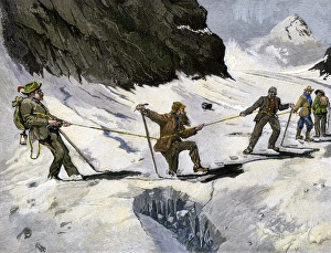 Mountaineering in the Alps, 1800s Mountaineering in the Alps, 1800s