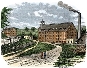 New England textile factory, 1800s New England textile factory, 1800s