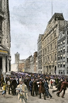 New York financial district during a crisis, 1800s New York financial district during a crisis, 1800s