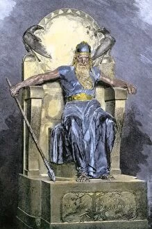 Scandinavia Collection: Odin on his throne