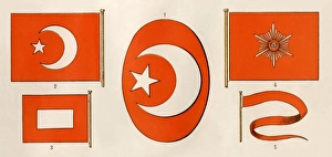 Ottoman Turk flags and insignia, circa 1900 Ottoman Turk flags and insignia, circa 1900