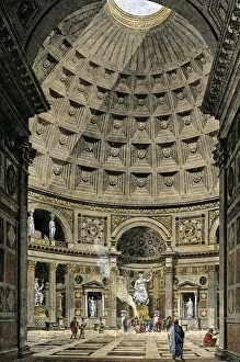 Antiquity Collection: Pantheon interior, ancient Rome