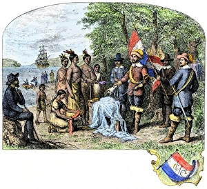 Peter Minuit buying Manhattan Island for a Dutch colony Peter Minuit buying Manhattan Island for a Dutch colony