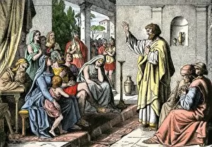 Peter preaching in the hous e of Cornelius