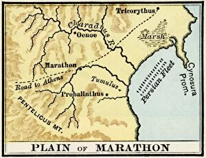 Early Maps Gallery: Plain of Marathon in ancient Greece