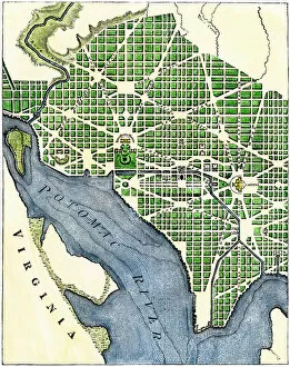 Images Dated 8th December 2011: Plan of Washington DC, 1793