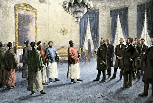 President Hayes receiving the first Chinese ambassador to the US President Hayes receiving the first Chinese ambassador to the US