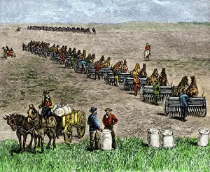 Putting in seed on a bonanza farm, 1800s Putting in seed on a bonanza farm, 1800s