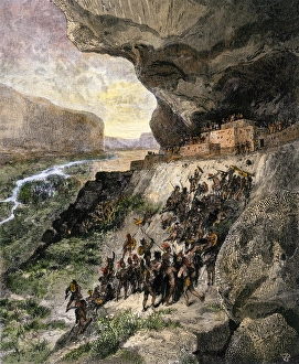 Raid on cliff-dwellers in precolumbian America Raid on cliff-dwellers in precolumbian America