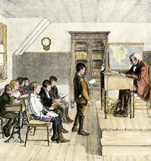 Reading lesson in a 19th-century classroom Reading lesson in a 19th-century classroom