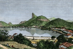 <b class=qtipBold><figcaption>Rio de Janeiro in the 1800s</figcaption></b><br>Harbor of Rio de Janeiro, Brazil, 1870s. Hand-colored woodcut of a 19th-century illustration<br><em>© North Wind Picture Archives</em> Rio de Janeiro in the 1800s