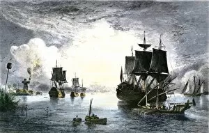 Ships:sea history Collection: Ships entering the Mississippi River from the Gulf of Mexico, 1700s