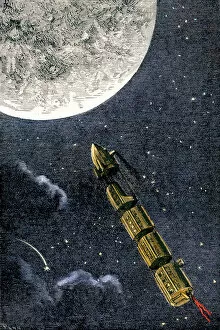 Night Sky Gallery: Spaceship to the Moon imagined in the 1870s