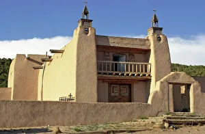 Spanish colonial adobe church in New Mexico Spanish colonial adobe church in New Mexico