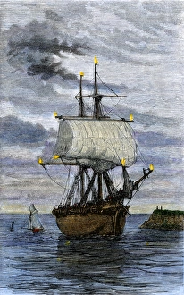 Voyage Gallery: St. Elmos fire on a sailing ship